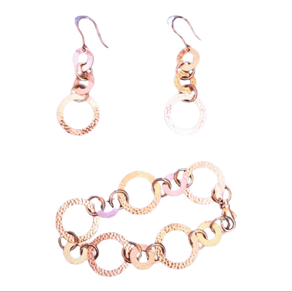 STERLING SILVER BRACELET & EARRINGS SET- GUC